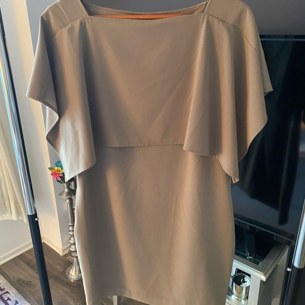 Tan Calvin Klein mini dress